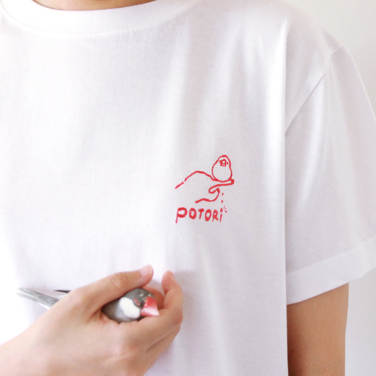文鳥ポトリTシャツ ピンク